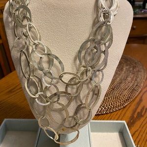Brushed silver Nordstrom link necklace